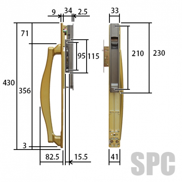 YKK-10-470-02YS 引戸錠セット２枚建用 DHL-4001 | すべての商品