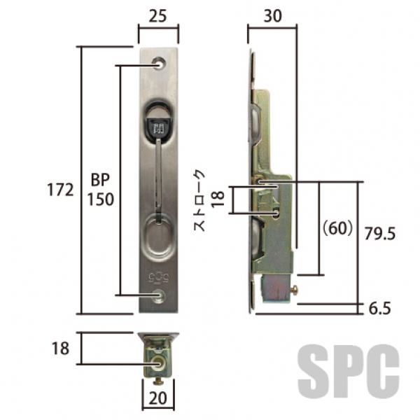 キンマツ・フランス落とし SD-191 | ドア・引戸・勝手口（錠以外） | フランス落とし |  サッシ部品の販売や通販専門店のサッシコンビニのサッシの商品紹介｜YKKや三協立山など各メーカー商品のこともご相談ください。