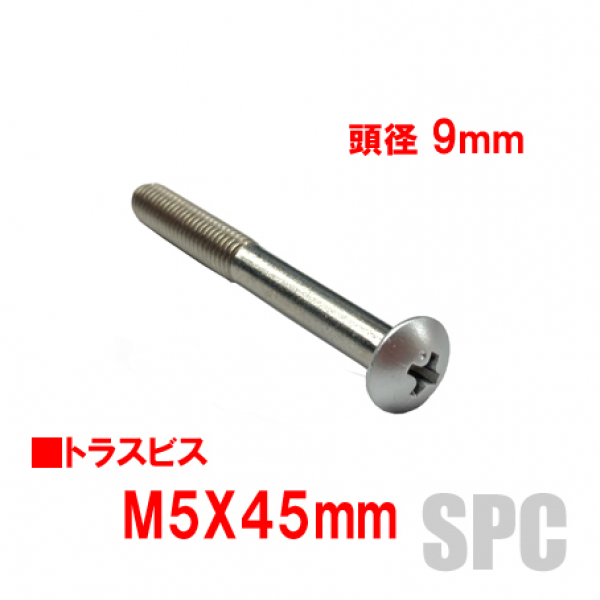 錠用固定ビス　トラスビス　M5X45mm　頭径9mm