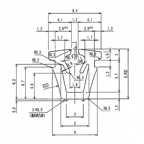 浴室用ビート　7mm開口　2mm・2.5mm用　K29152