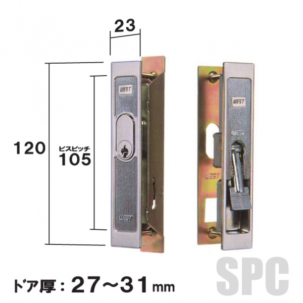 引戸錠　KH-2・AS-12　　WEST-MI-003-05ST