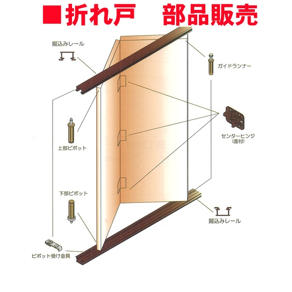 ダイヤス　折戸金物セット　戸板は含みません。