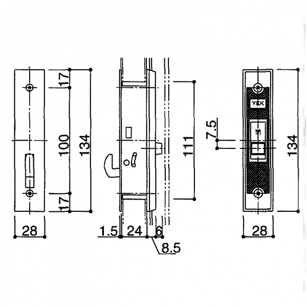 YKK-131-10-476-02YB　召合内錠　HHJ0429